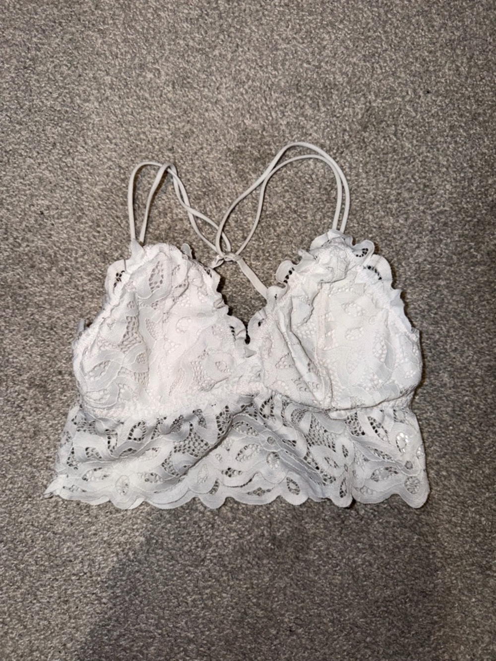 Love Tree White Crochet Lace Bralette